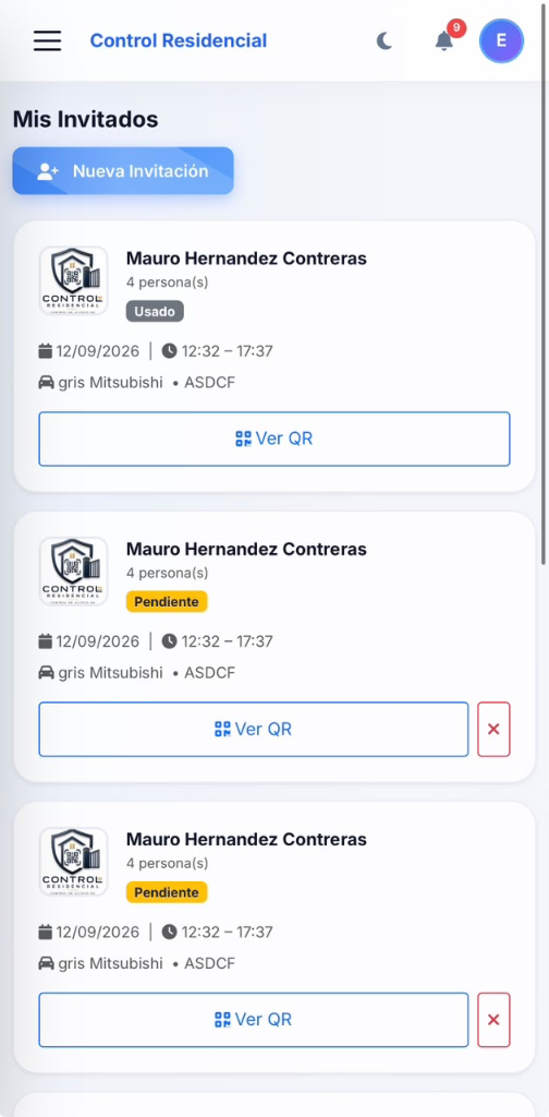 Gestión de Invitados en Celular Real